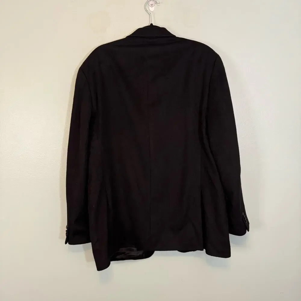 Michael Kors Blazer Jacket Mens 46L Black Camel Hair Office Business Formal Work